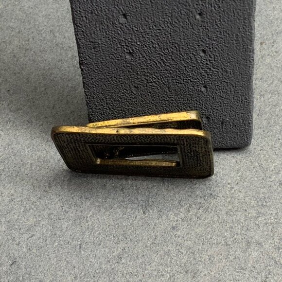 Abstract Hammered Rectangle 2 In As Is Gold Multicolor Amber Rhinestones DIY - Picture 4 of 5